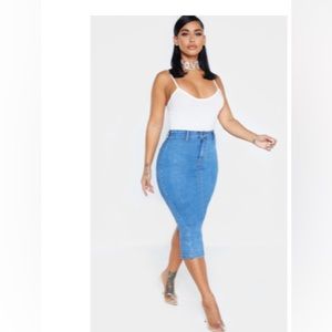 Womens Midi Denim Skirt